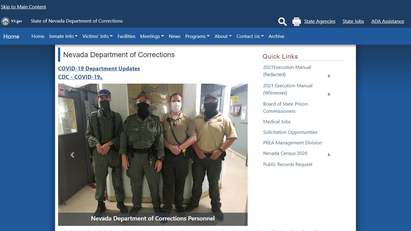 Inmates | Nevada Department of Corrections